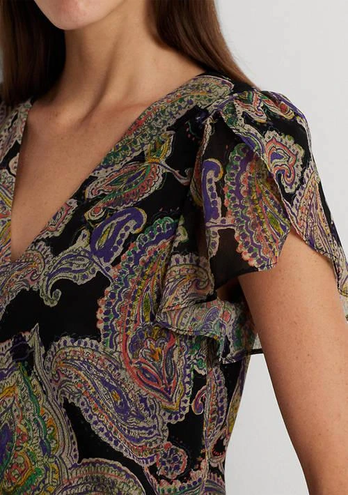 Ralph Lauren Ralph Lauren Paisley Crinkle Georgette Drop Waist Dress -  Dresses & Skirts - Free Shipping