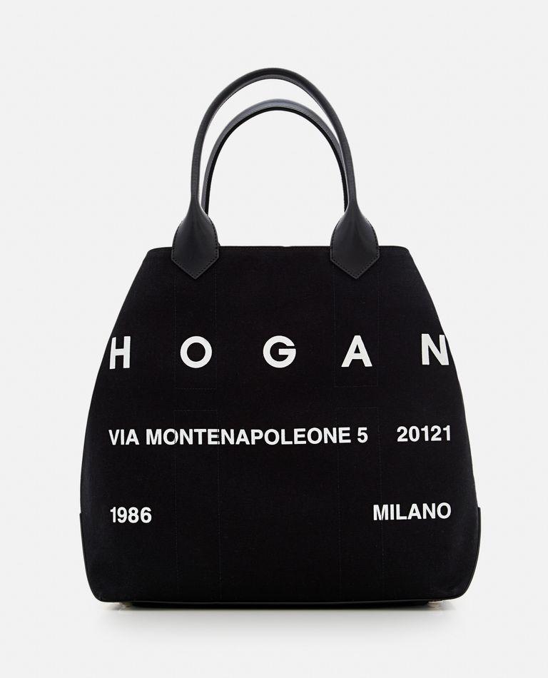 トートバッグ Hogan MEDIUM HOGAN SCRIPT SHOPPING BAG Hogan Script Shopping Bag Medium BLACK for Woman