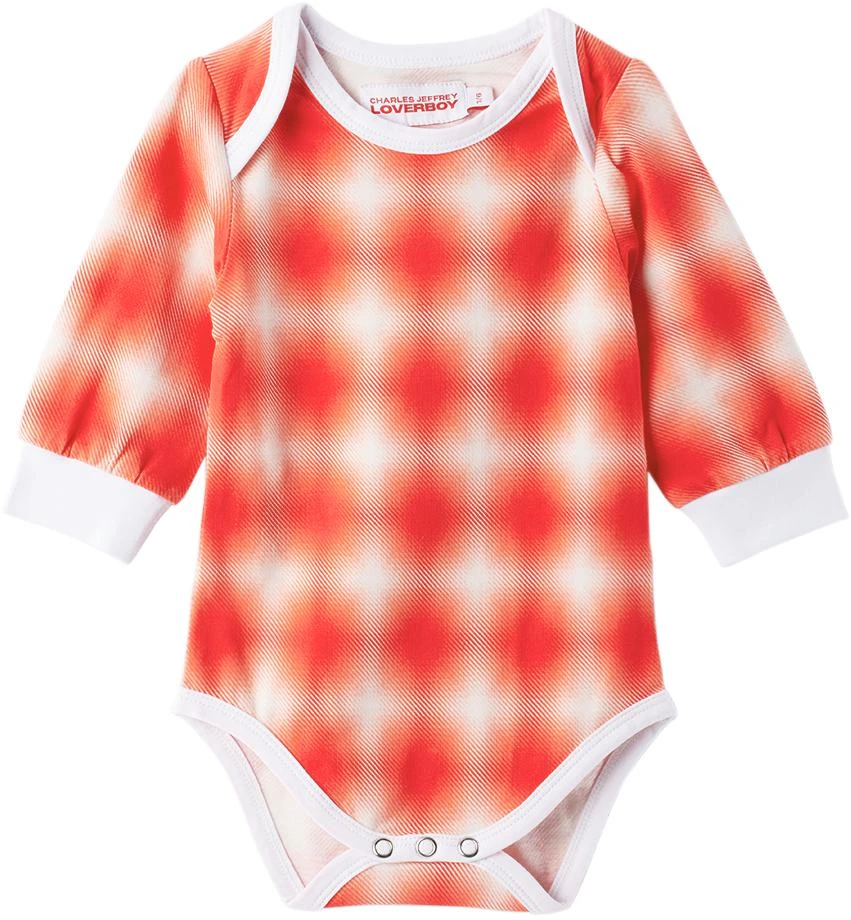 Charles Jeffrey Loverboy SSENSE Exclusive Baby Red & White Bodysuit 1
