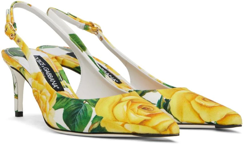 Dolce & Gabbana Yellow Slingback Heels 4