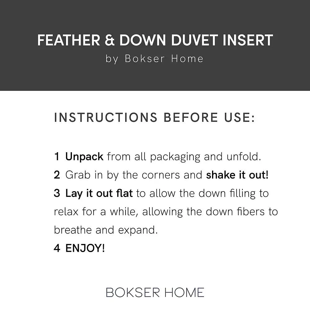 Bokser Home Extra Warm Feather 
Down Duvet Comforter Insert - 7