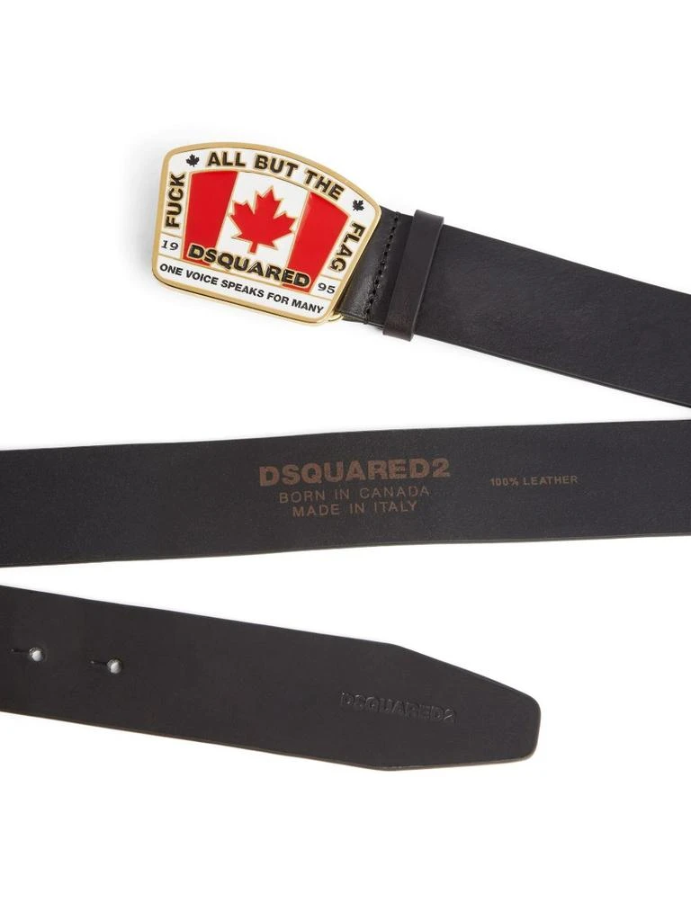 DSQUARED2 Black Leather Belt 2