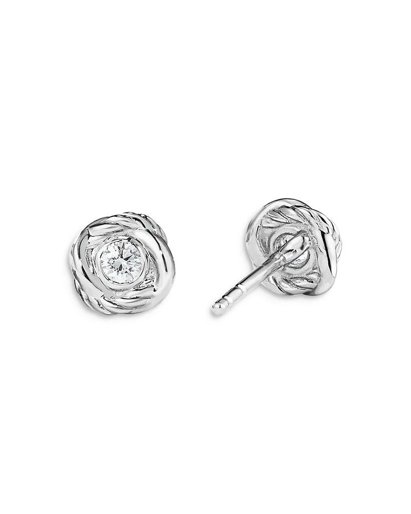 David Yurman 18K White Gold Crossover Infinity Stud Earrings with Diamonds 3