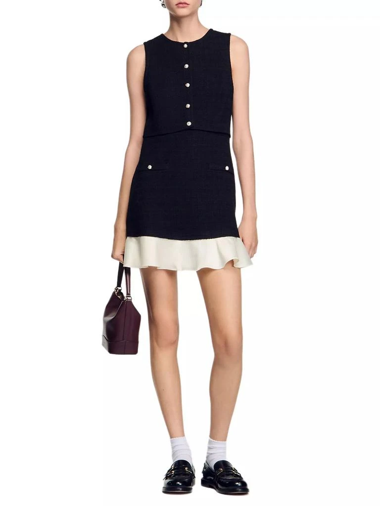 Sandro Two-Tone Tweed Mini Dress 6
