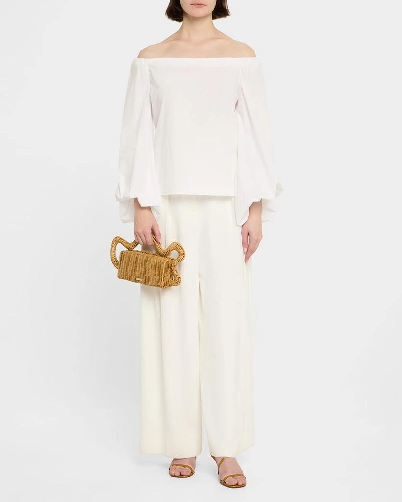 Cult Gaia Elsa Wavy Rattan Clutch Bag 6