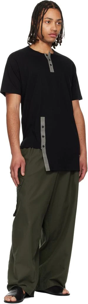 YOHJI YAMAMOTO Black Asymmetrical Henley 4