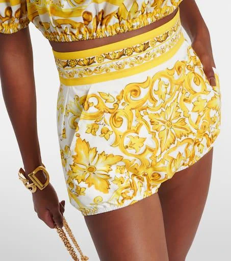 Dolce 
Gabbana Majolica high-rise cotton shorts 4