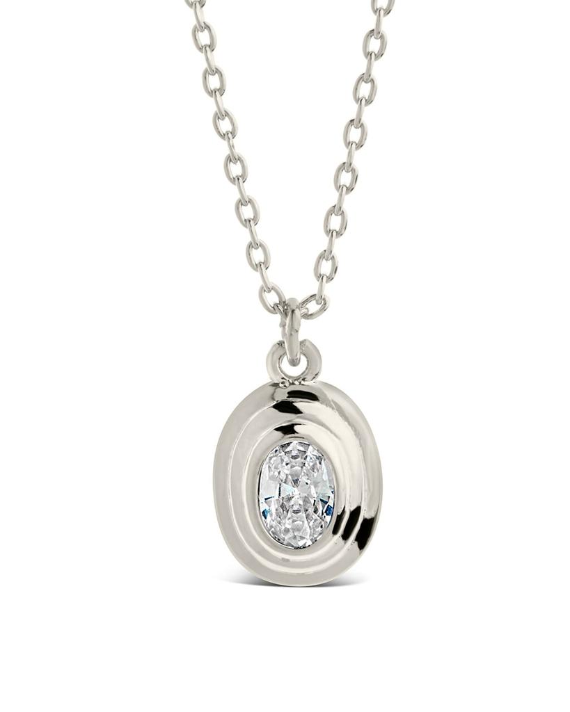 Sterling Forever Betsy Oval CZ Pendant Necklace