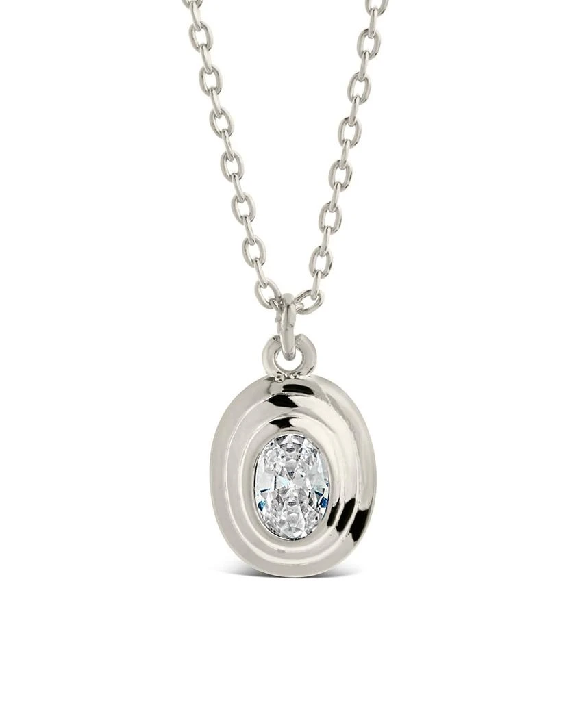 Sterling Forever Betsy Oval CZ Pendant Necklace 1