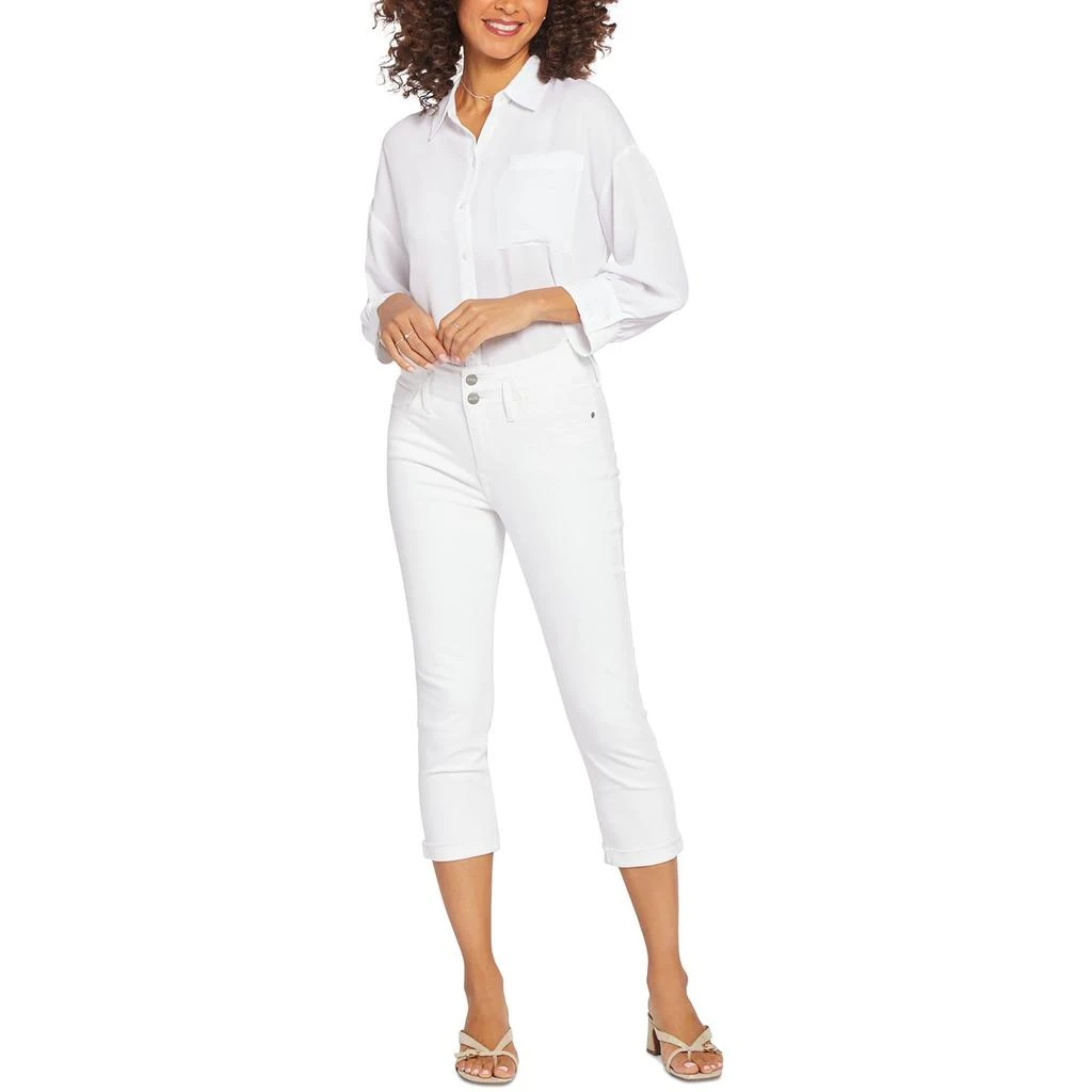 NYDJ Womens Double Button Denim Capri Jeans 2