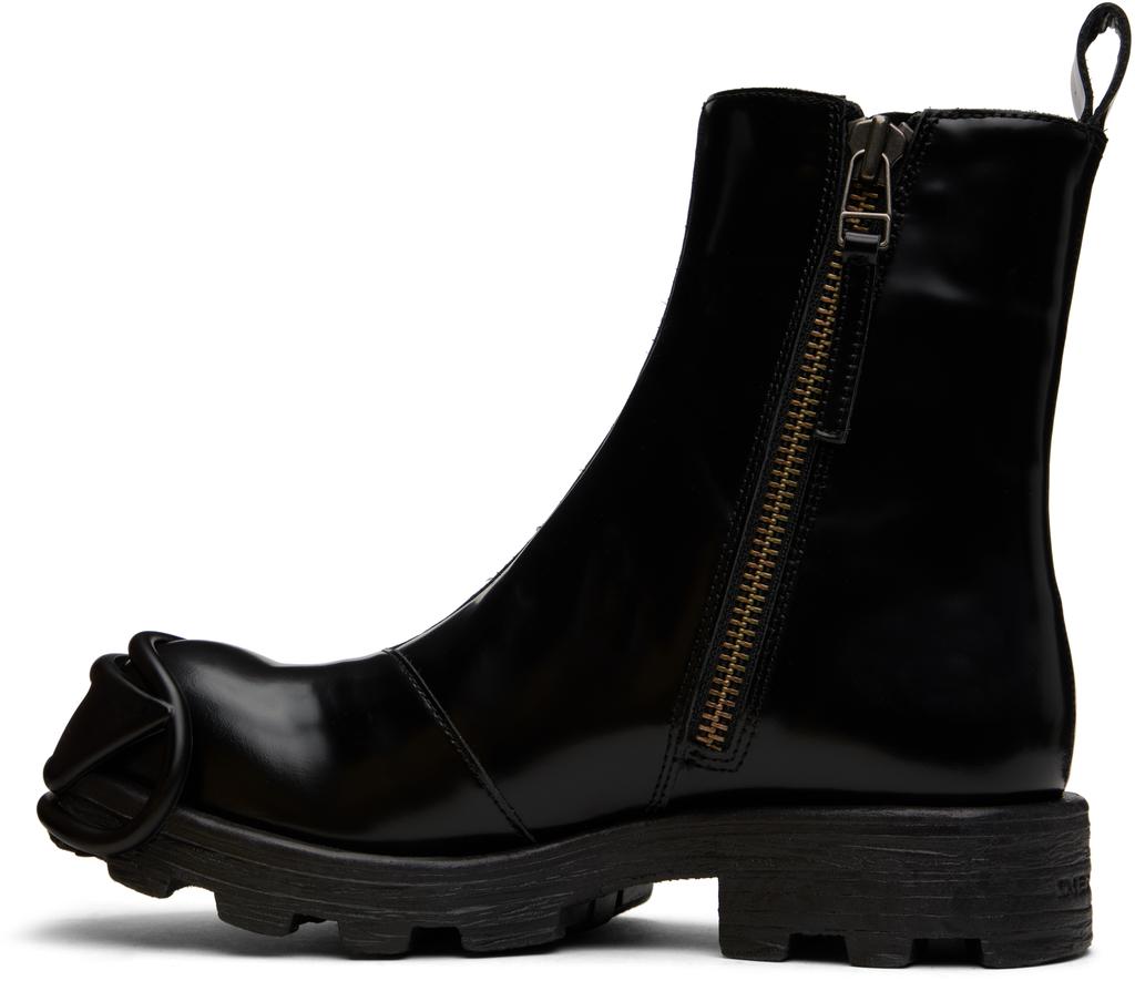 DIESEL D-HAMMER BT ZIP D BOOTS BLACK ブーツ D-HAMMER BT ZIP D D-Hammer-Leather Chelsea boots with Oval D
