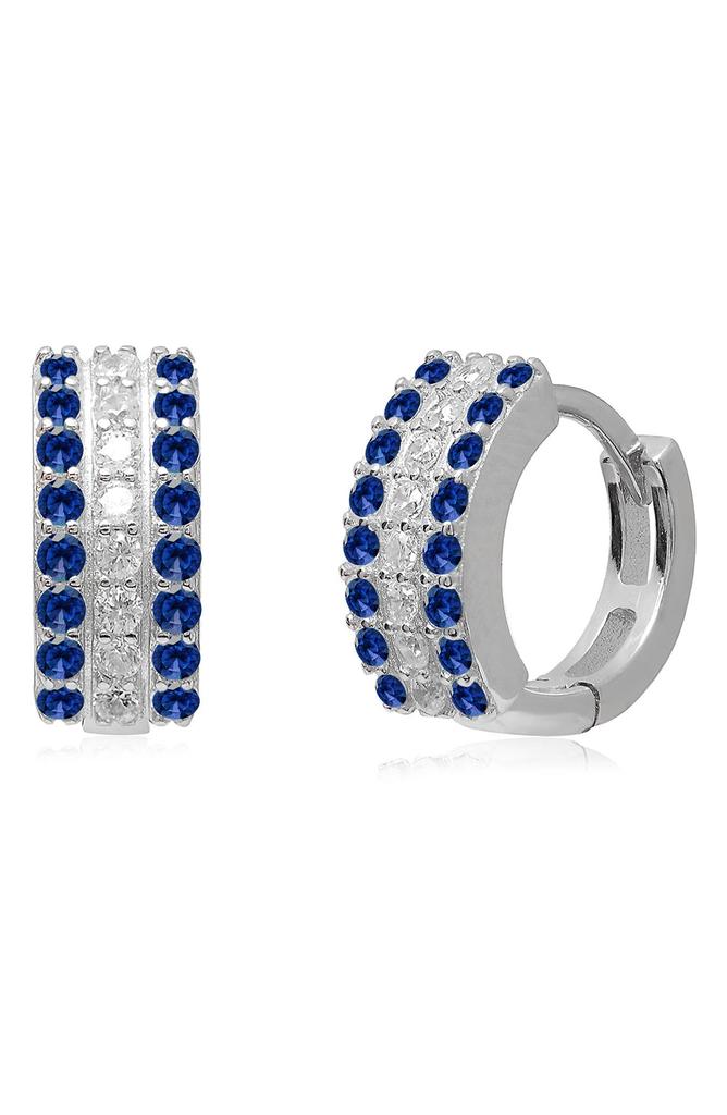 Gabi Rielle Sterling Silver Maison Moonlight CZ Pavé Huggie Hoop Earrings