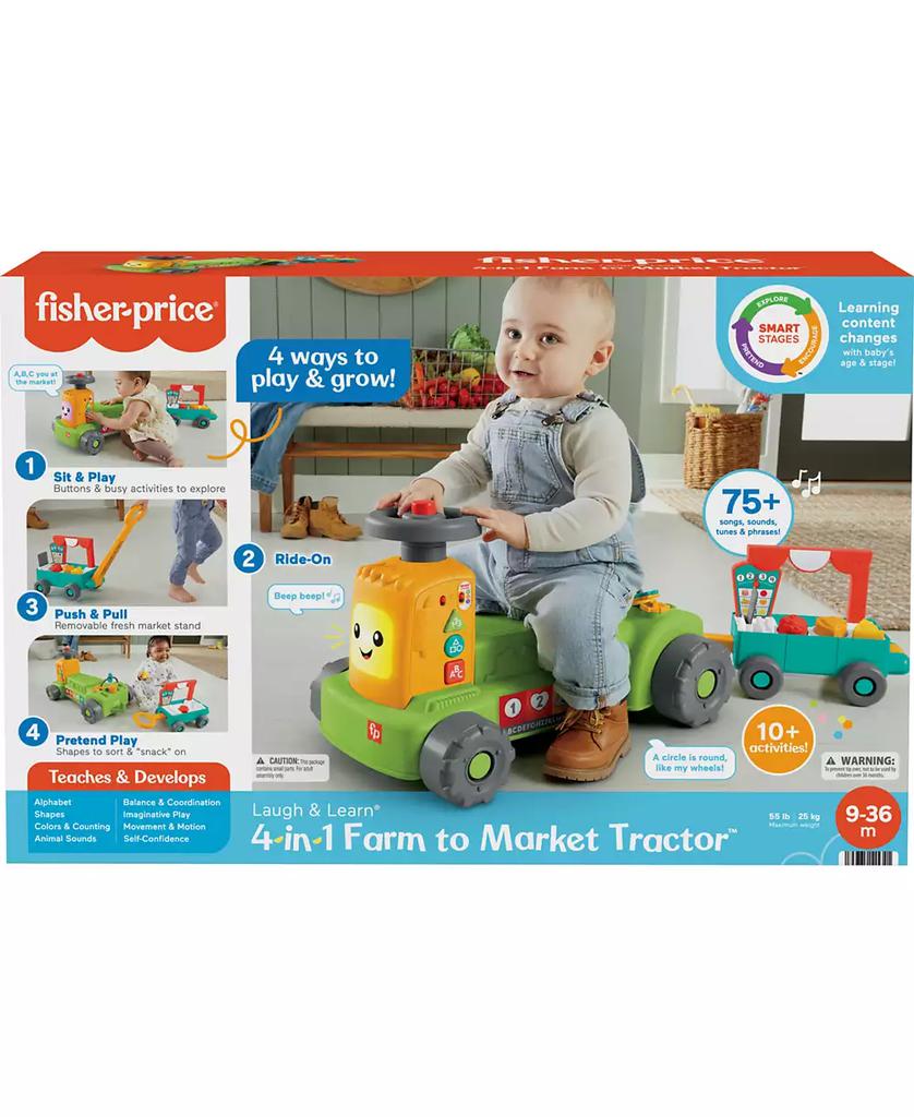 Fisher Price Laugh Learn 4-in-1 Farm to Market Tractor Ride-on Learning Toy