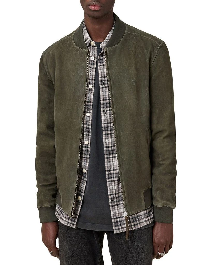 ALL SAINTS Buckley Regular Fit Waxed Goat Suede Bomber Jacket 1