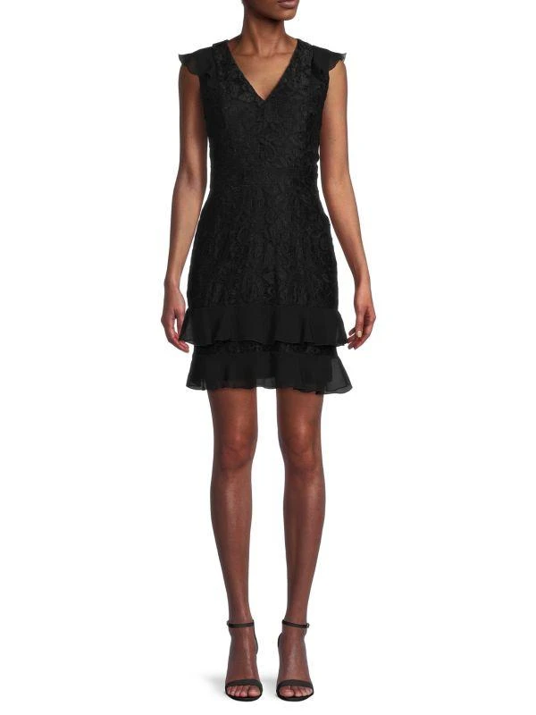 Sam Edelman Tiered Lace Mini Dress 1