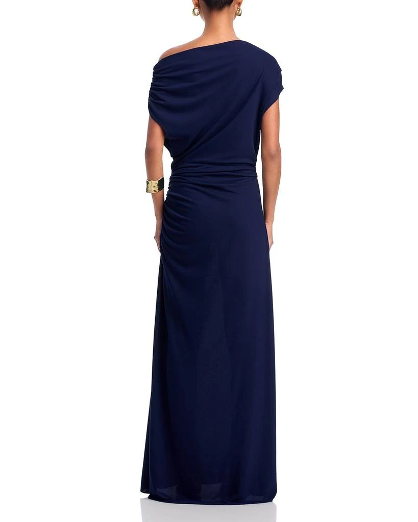 AQUA Off-the-Shoulder Ruched Jersey Gown - Exclusive 4