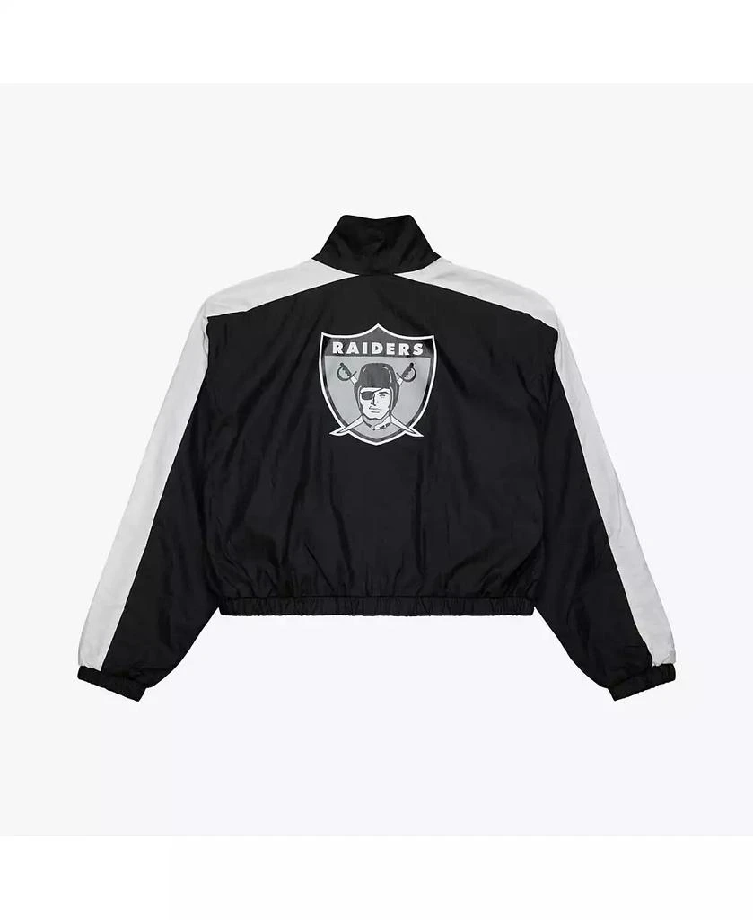 Mitchell & Ness Women's Black Oakland Raiders Nylon Cropped Full-Zip Jacket 2