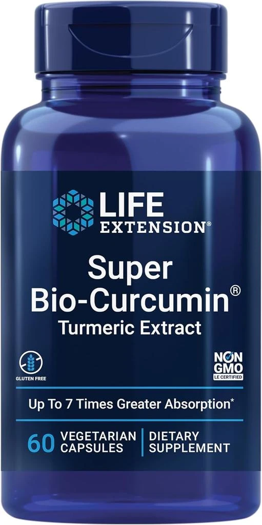 Life Extension Life Extension Super Bio-Curcumin Turmeric Extract – Highly-Absorbable Curcumin for Whole-Body Health Support – Gluten-Free, Non-GMO, Vegetarian – 60 Vegetarian Capsules