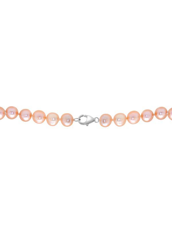 Effy Sterling Silver & 7-8MM Peach Freshwater Pearl Necklace