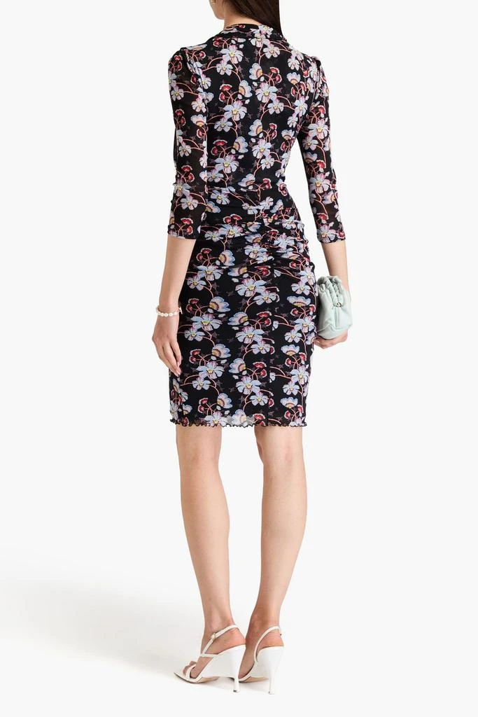 Diane von Furstenberg Elena ruched stretch-mesh mini dress 3