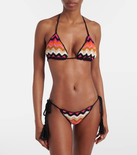 ANNA KOSTUROVA Striped cotton bikini bottoms