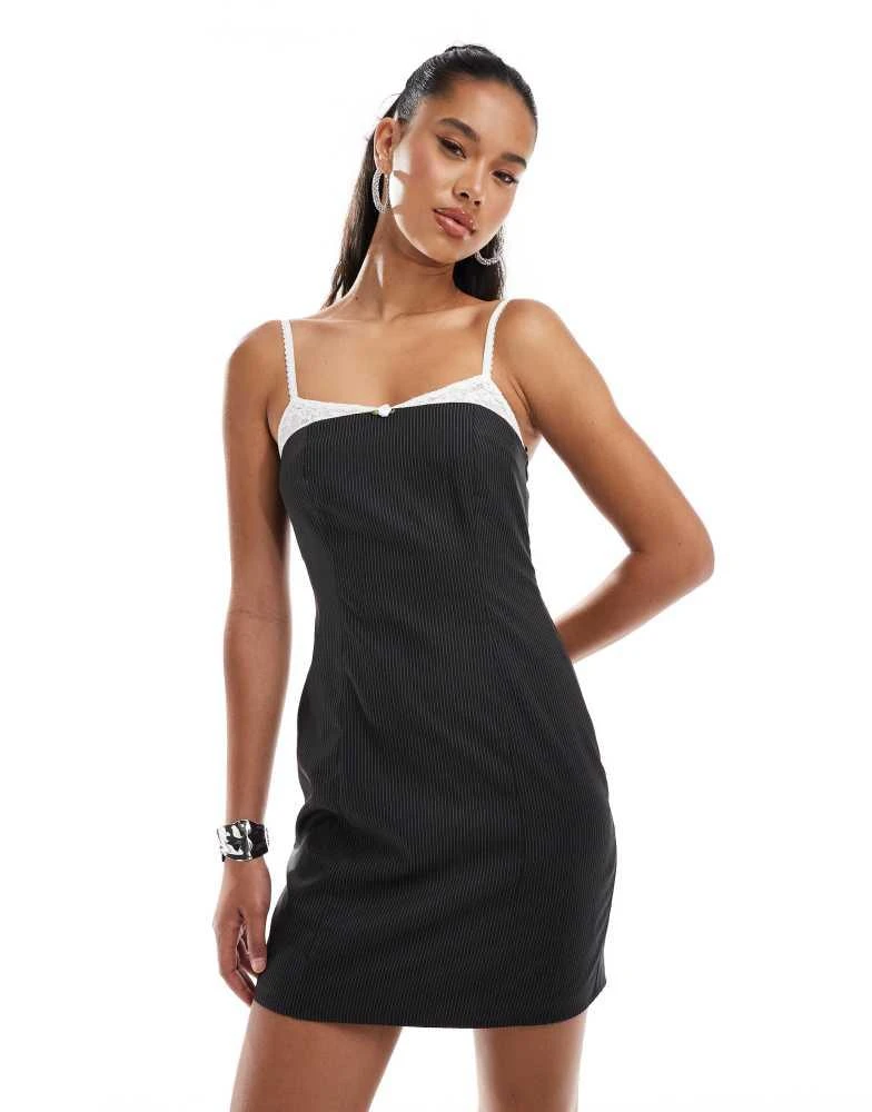 black diamond mini dress High Quality Luxury Diamond Tassel Openwork Notched Black Mini Dress L