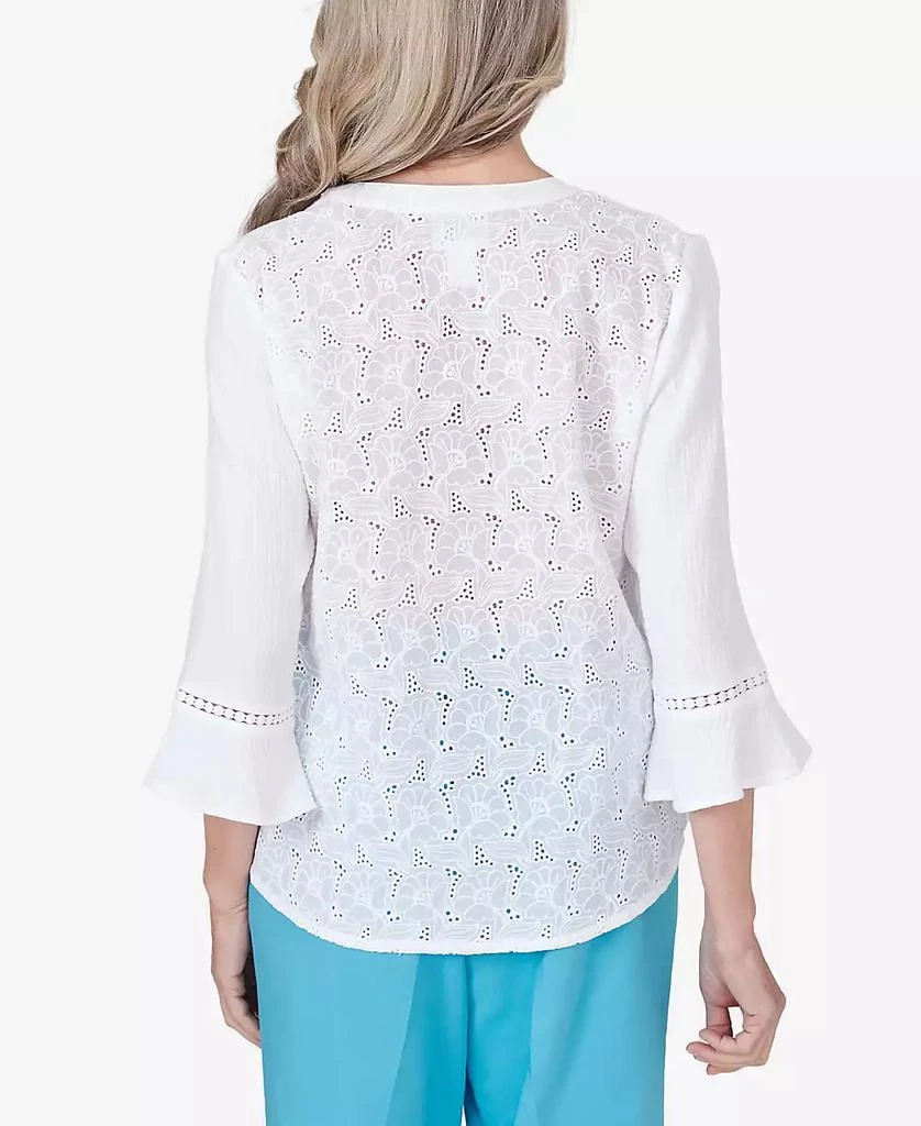 Alfred Dunner Women's Summer Breeze Button Down Gauze Top 2