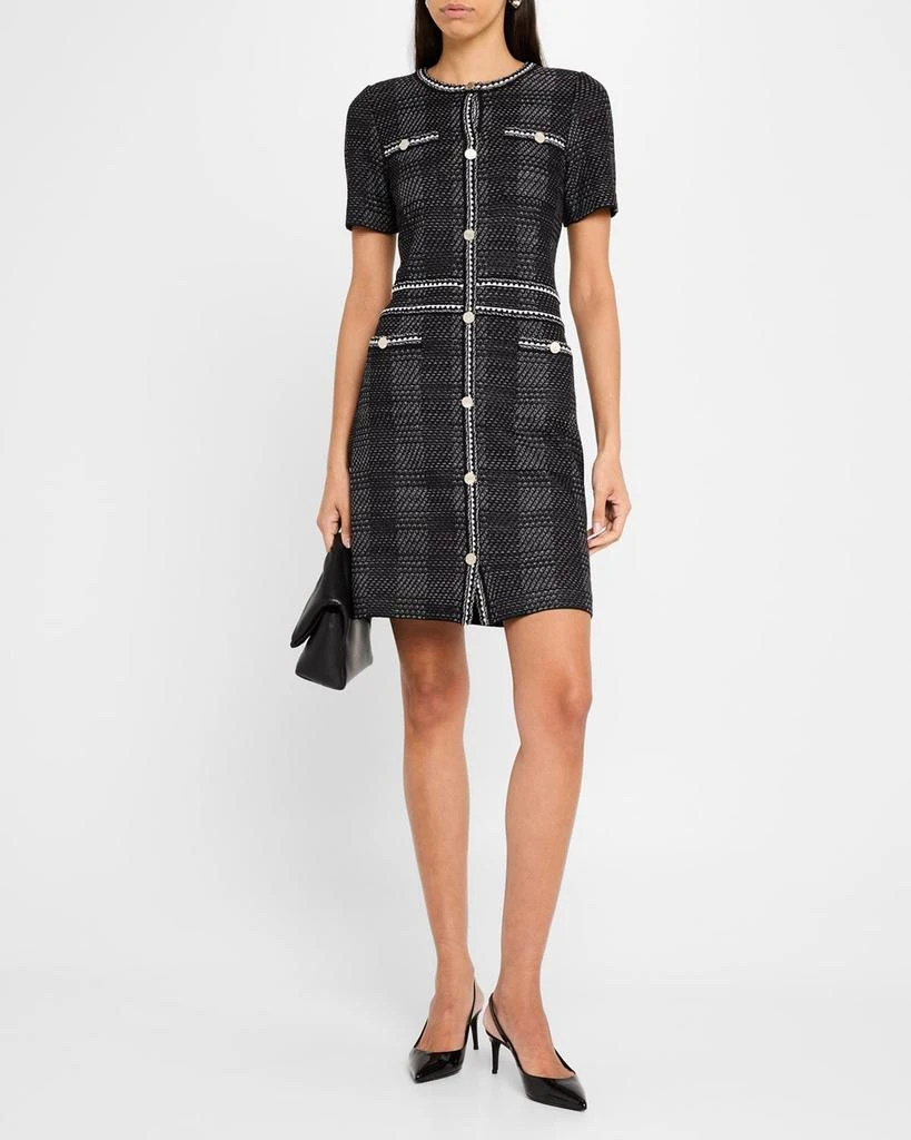 Misook Bold Plaid Knit Sheath Dress - Modern Fit 2