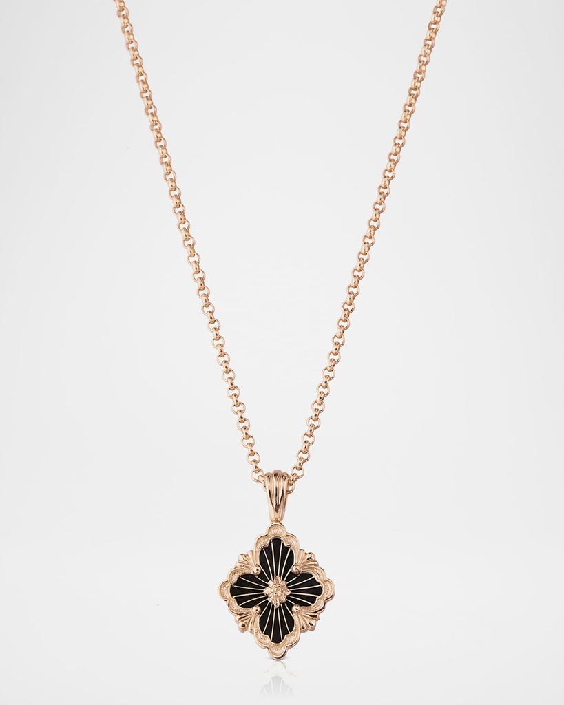 Buccellati 18k Pink Gold Onyx Pendant Necklace