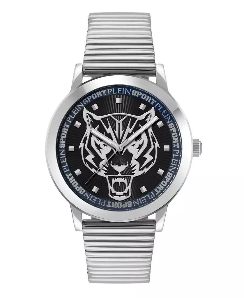 Plein Sport Men's Iron Tiger 3 Hand Quartz Stainless Steel Bracelet 44mm 1