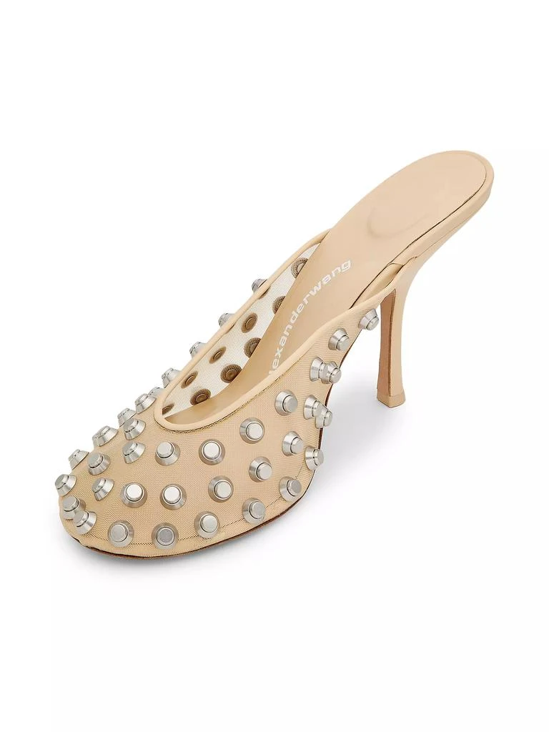 Alexander Wang Rhodes 105MM Studded Mesh &amp; Leather Mules 5