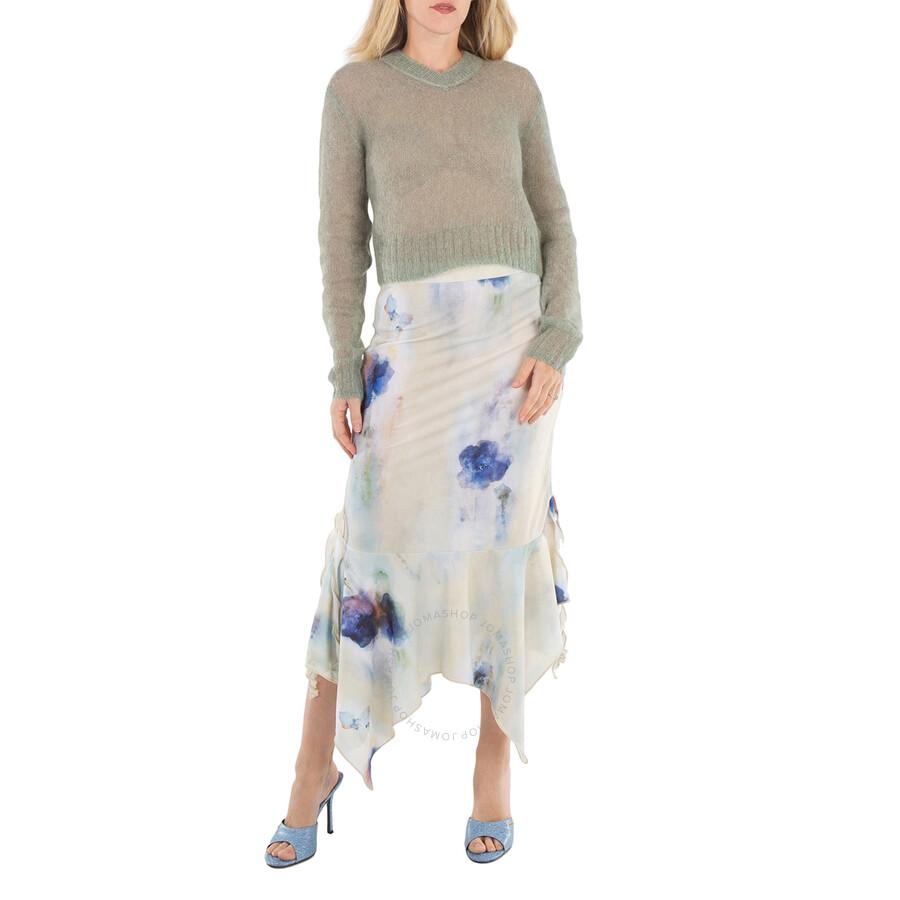 Acne Studios Enola Floral Asymmetric Midi Skirt