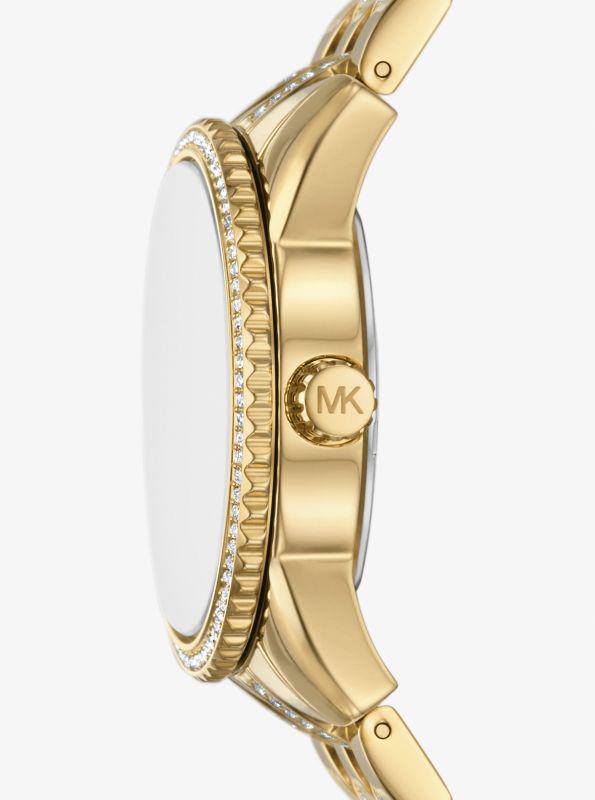 undefined Mini Bryant Pavé Logo Gold-Tone Watch