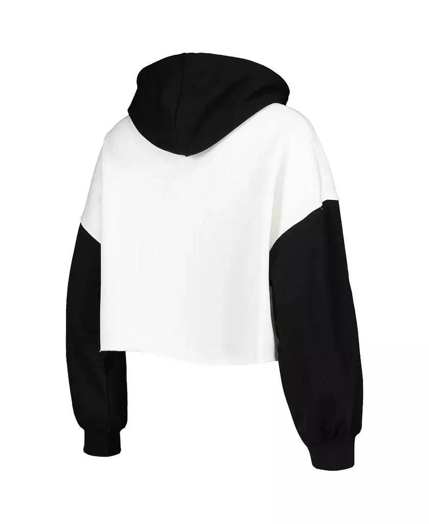 Gameday Couture Women's White, Black Distressed Clemson Tigers Good Time Color Block Cropped Hoodie 3