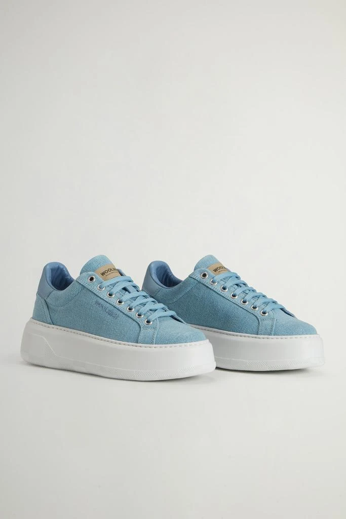 Woolrich Chunky Court Cotton Sneakers - Women - Blue 2