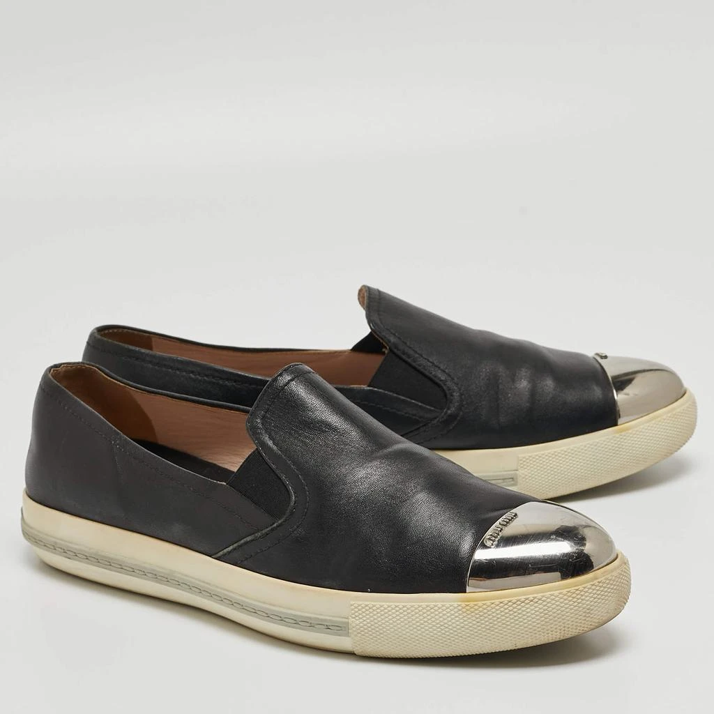 Miu Miu Miu Miu Black Leather Slip On Sneakers Size 41 4
