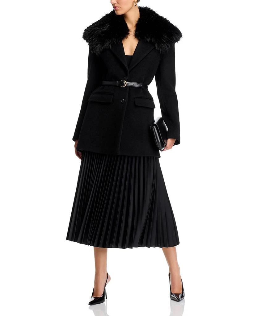 Self Portrait Faux Fur Collar Coat 2