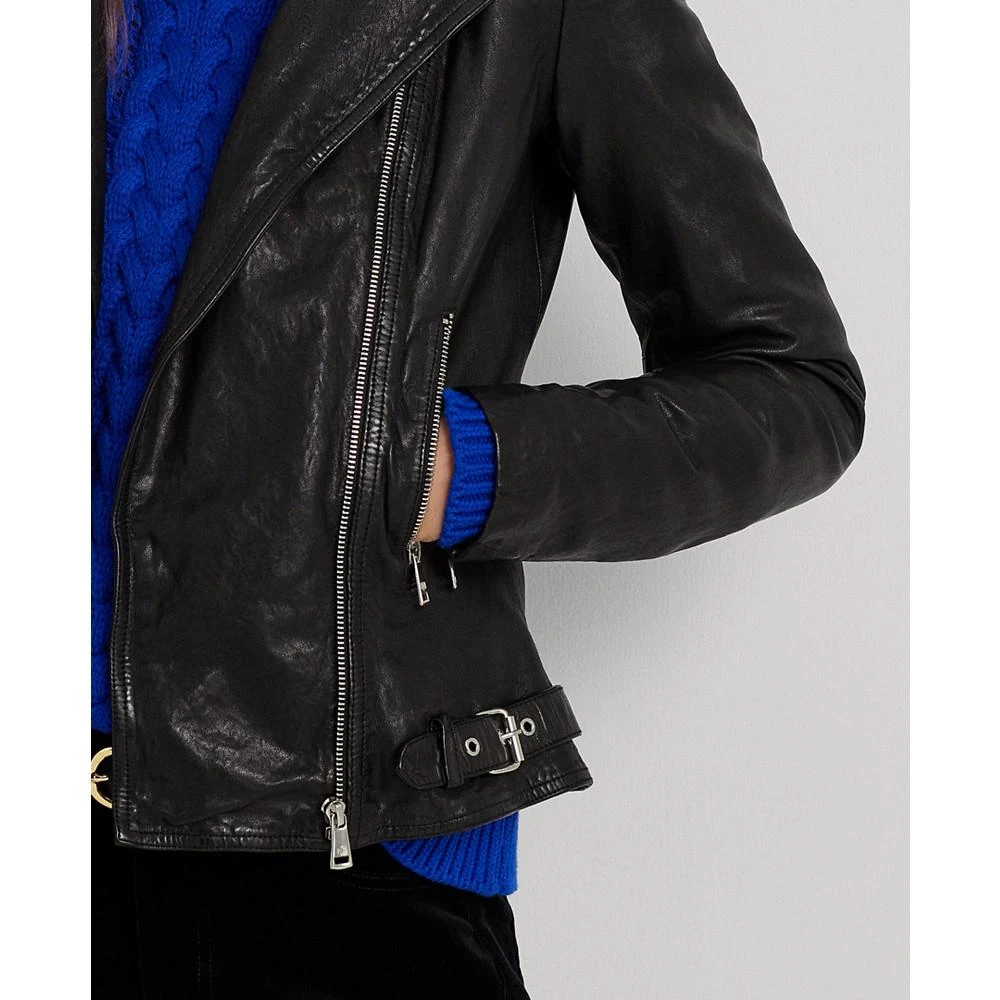 Lauren Ralph Lauren Women's Tumbled Leather Moto Jacket 5