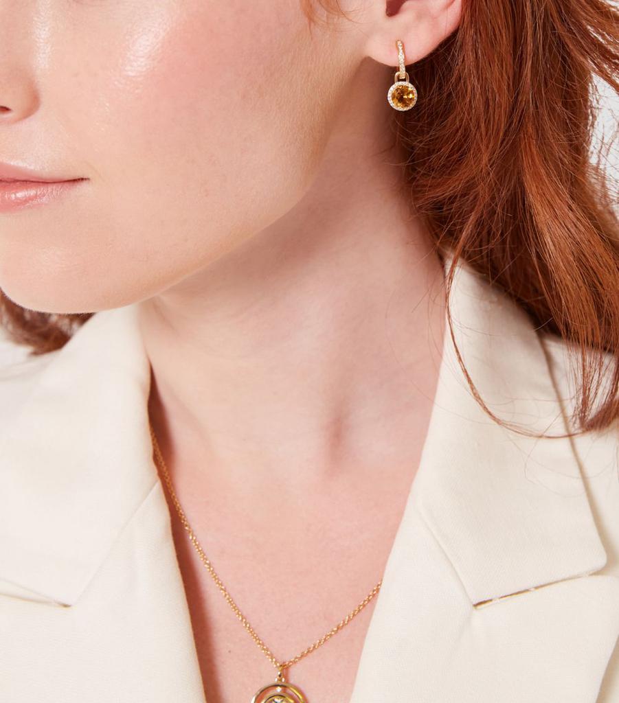 Kiki McDonough Mini Yellow Gold, Diamond and Citrine Grace Detachable Earrings