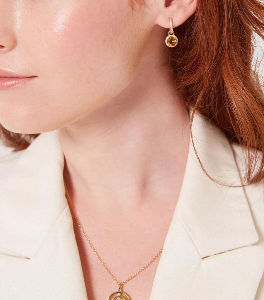 Kiki McDonough Mini Yellow Gold, Diamond and Citrine Grace Detachable Earrings 2