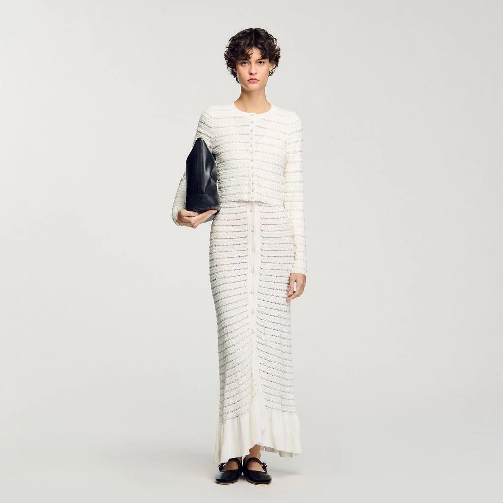 Sandro Cropped cardigan with pearl buttons 1