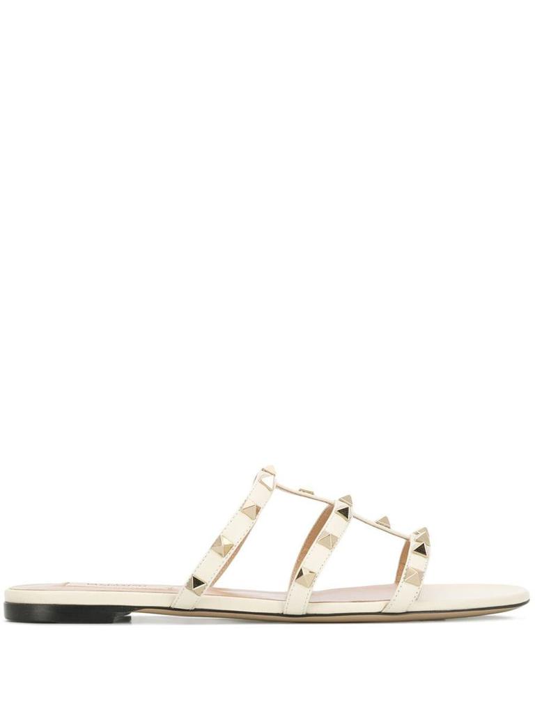 【関税＆送料込み】Valentino Garavani Rockstud Leather Flat VALENTINO GARAVANI Rockstud metallic leather ballet flats