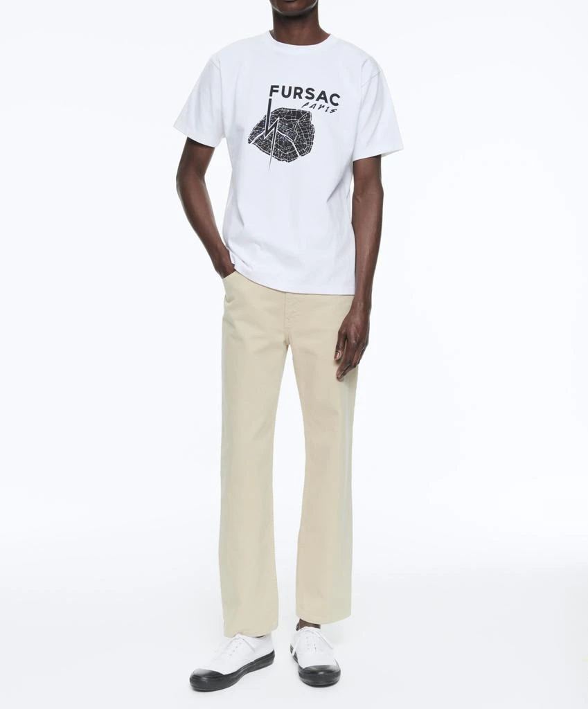预计3周后发货 Fursac T-Shirt Paris En Jersey De Coton Biologique - Blanc - Homme 2