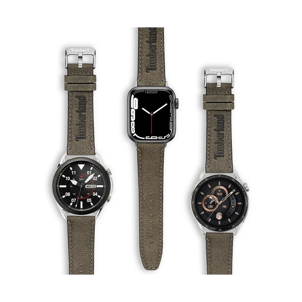 Timberland Unisex Barnesbrook Black Genuine Leather Universal Smart Watch Strap 22mm 5