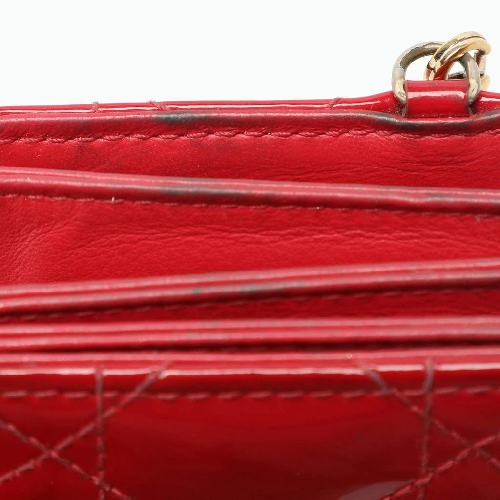 Dior Dior Red Cannage Patent Leather Lady Dior Gusset Card Case 7