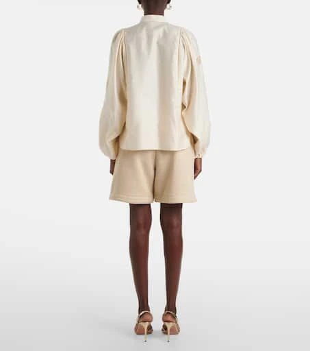 Max Mara Caladio embellished cotton satin blouse 3