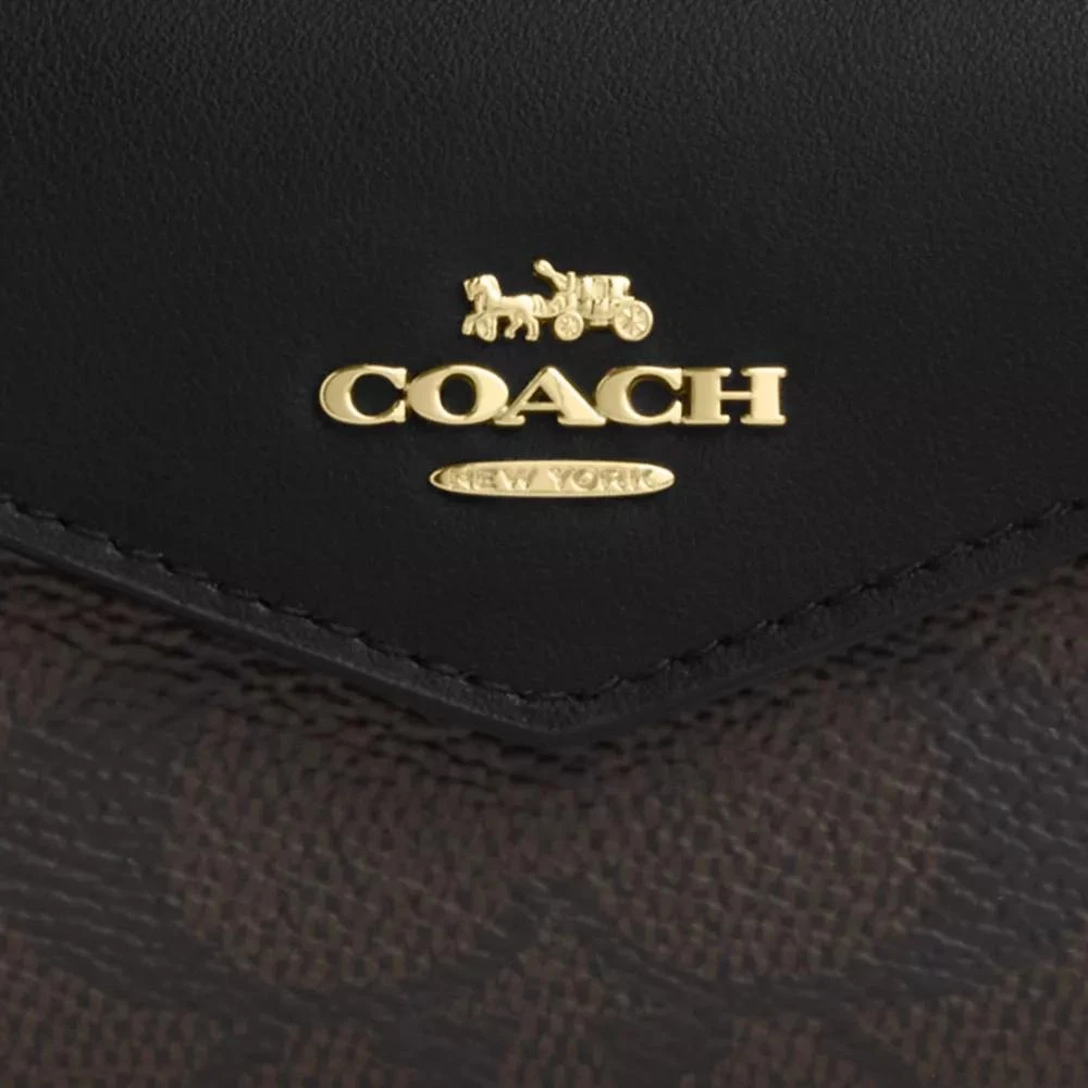 Coach Flap Card Case In Signature Canvas 3