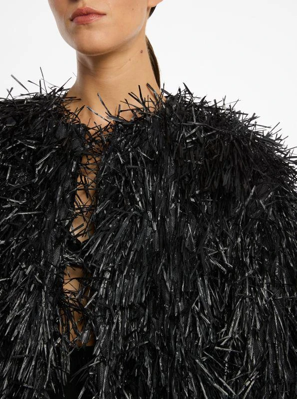 Michael Kors Hand-Embroidered Fringe Chubby Jacket 3