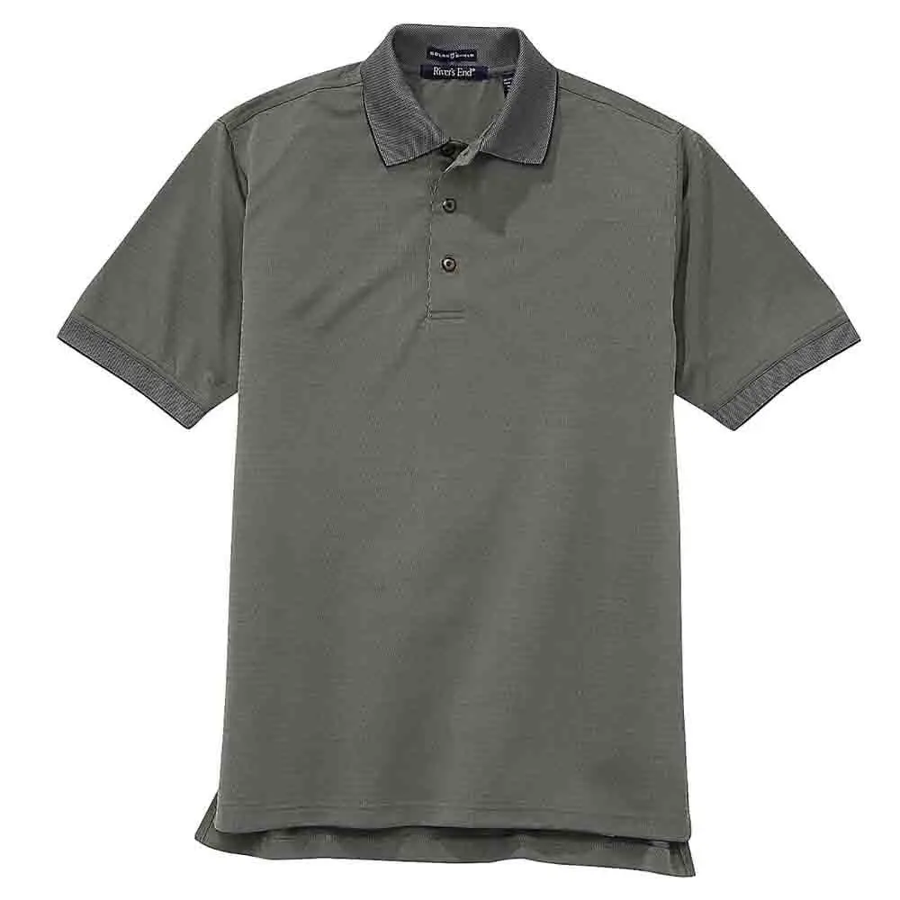 River's End UPF 30+ Jacquard Short Sleeve Polo Shirt