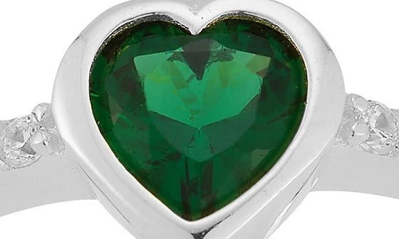 Sphera Milano Rhodium Plate Heart CZ Ring 3